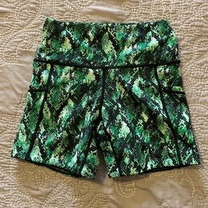Green Snakeskin print CVG shorts